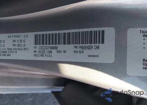2015 Chrysler 200 C from USA, damaged, VIN 1C3CCCEG1FN686982